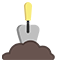 土を掘るスコップのイラスト