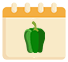 ピーマンが描かれたカレンダーのイラスト